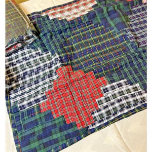 Ralph Lauren Chandler Quilt Navy Multi Quilted Standard Pillow Shams Vintage New